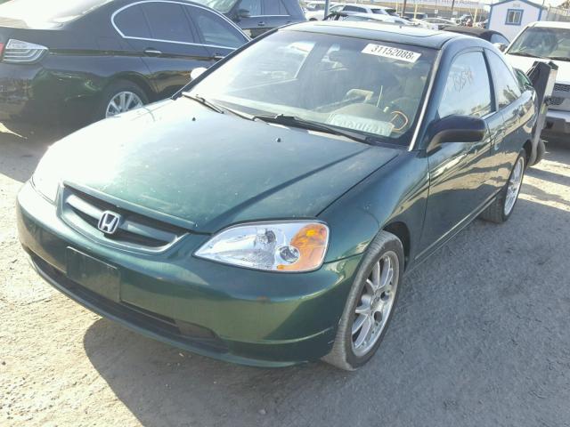 1HGEM21991L040890 - 2001 HONDA CIVIC SI GREEN photo 2