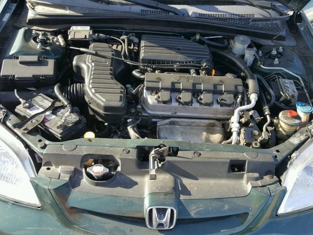 1HGEM21991L040890 - 2001 HONDA CIVIC SI GREEN photo 7