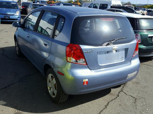 KL1TD66667B707061 - 2007 CHEVROLET AVEO BASE Mavi foto 3