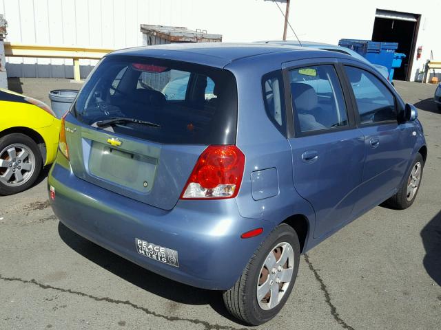 KL1TD66667B707061 - 2007 CHEVROLET AVEO BASE BLUE photo 4