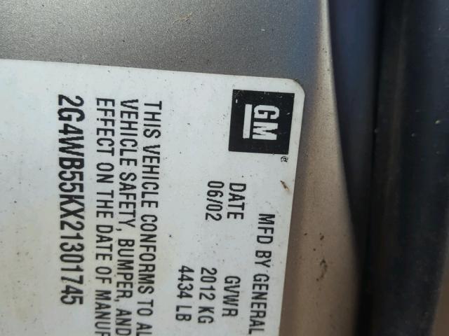 2G4WB55KX21301745 - 2002 BUICK REGAL LS 棕色 照片 10