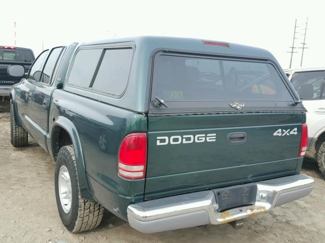 1B7GG2AN5YS711905 - 2000 DODGE DAKOTA QUA GREEN photo 3