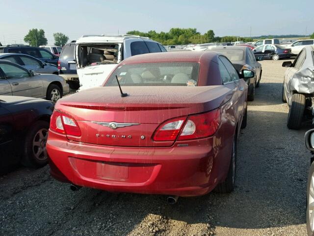 1C3LC65M08N124999 - 2008 CHRYSLER SEBRING LI RED photo 4