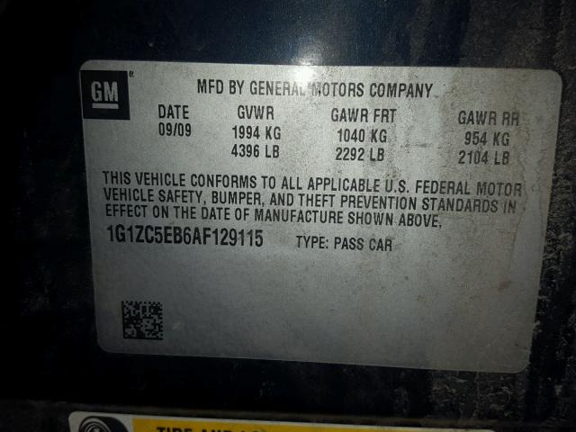 1G1ZC5EB6AF129115 - 2010 CHEVROLET MALIBU 1LT 蓝色 照片 10