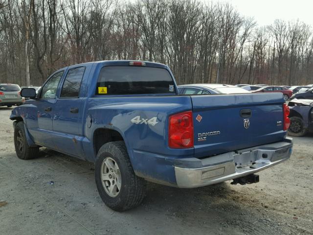 1D7HW48N55S306198 - 2005 DODGE DAKOTA QUA BLUE photo 3