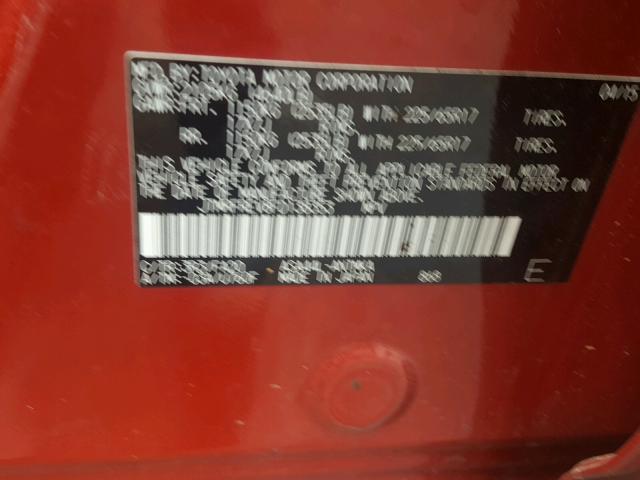 JTMRFREV8FD138353 - 2015 TOYOTA RAV4 XLE RED photo 10