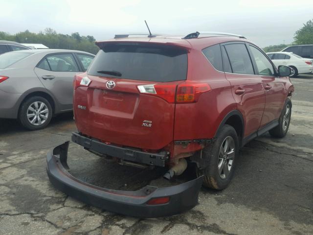 JTMRFREV8FD138353 - 2015 TOYOTA RAV4 XLE RED photo 4