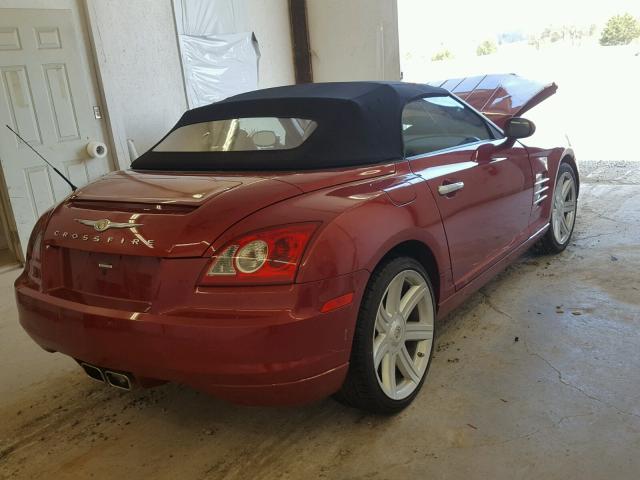 1C3AN65L25X044368 - 2005 CHRYSLER CROSSFIRE BURGUNDY photo 4