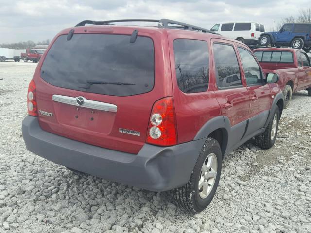 4F2YZ02Z56KM26638 - 2006 MAZDA TRIBUTE I RED photo 4