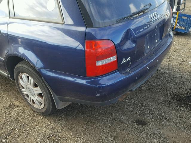 WAUKC68D71A119005 - 2001 AUDI A4 1.8T AV BLUE photo 9