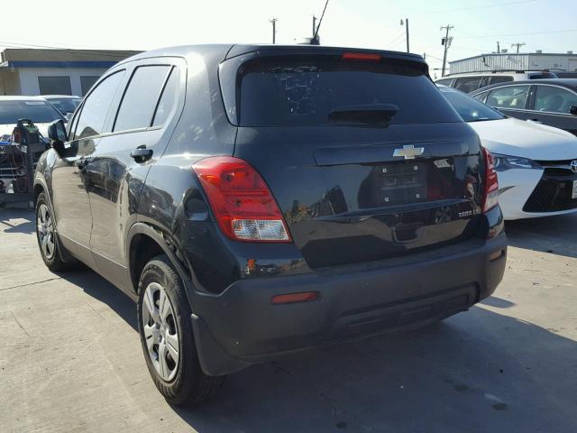 KL7CJKSB3GB646942 - 2016 CHEVROLET TRAX LS BLACK photo 3