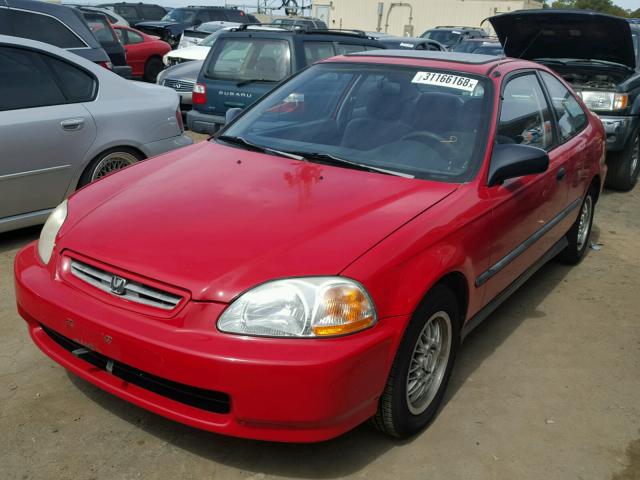 1HGEJ6226VL014514 - 1997 HONDA CIVIC DX RED photo 2