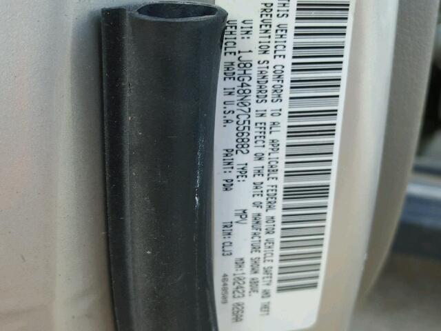 1J8HG48N07C556882 - 2007 JEEP COMMANDER Qəhvəyi foto 10