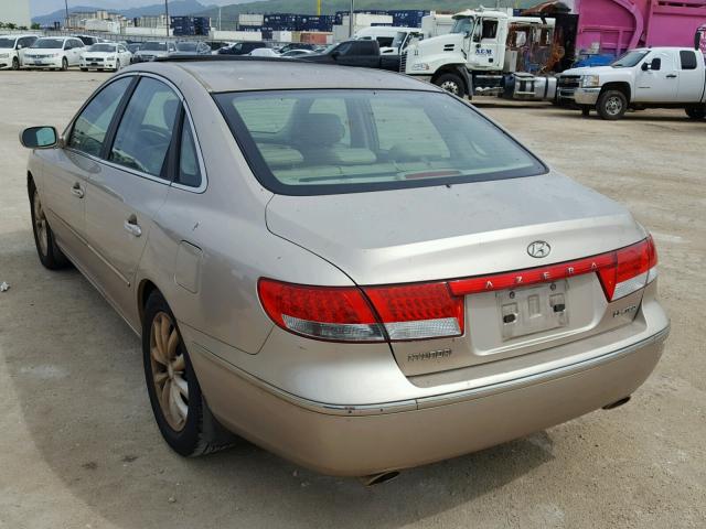 KMHFC46F16A123597 - 2006 HYUNDAI AZERA SE TAN photo 3