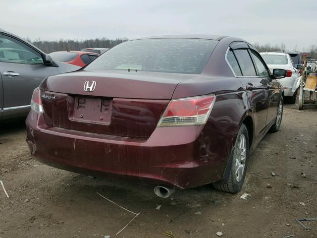 1HGCP26448A162378 - 2008 HONDA ACCORD LXP BURGUNDY photo 4