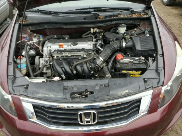 1HGCP26448A162378 - 2008 HONDA ACCORD LXP BURGUNDY photo 7