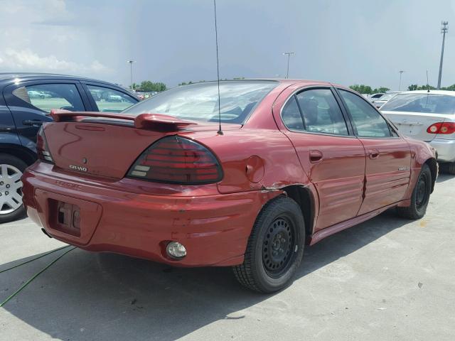 1G2NF52T61M640740 - 2001 PONTIAC GRAND AM S RED photo 4