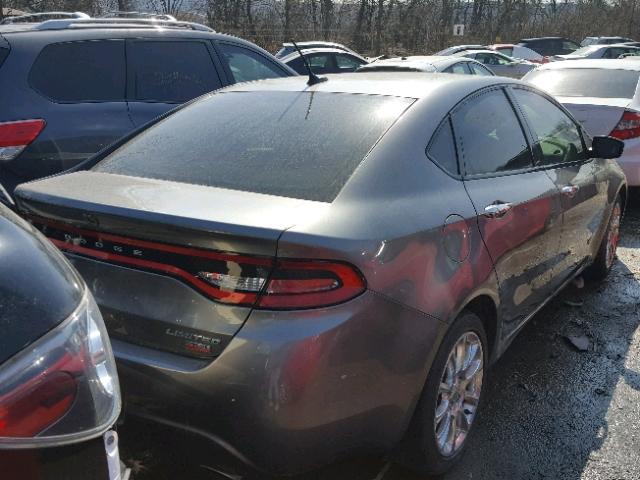 1C3CDFCH1DD703096 - 2013 DODGE DART LIMIT GRAY photo 4