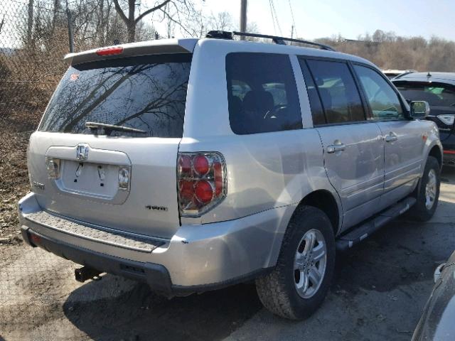 5FNYF18208B033283 - 2008 HONDA PILOT VP SILVER photo 4