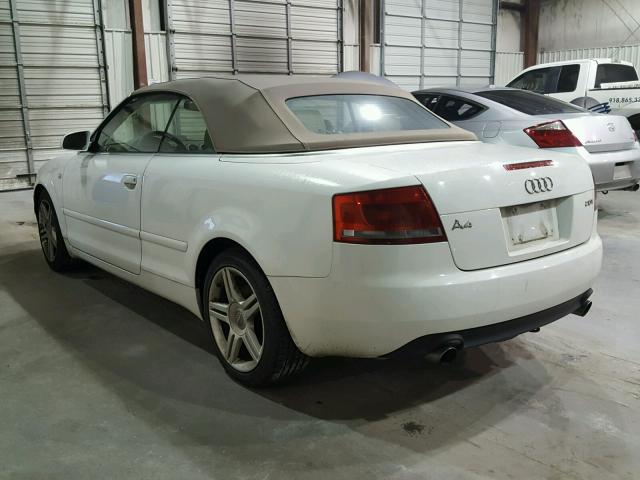 WAUAF48H27K018189 - 2007 AUDI A4 2.0T CA WHITE photo 3