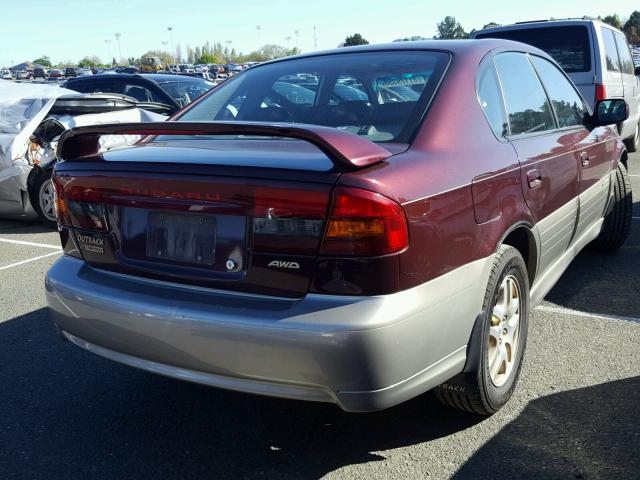 4S3BE6866Y7200843 - 2000 SUBARU LEGACY OUT BURGUNDY photo 4
