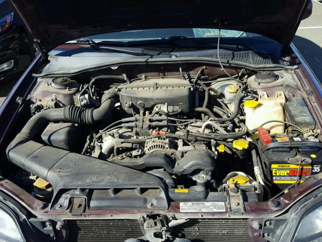 4S3BE6866Y7200843 - 2000 SUBARU LEGACY OUT BURGUNDY photo 7