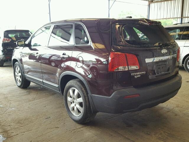 5XYKT3A11BG109119 - 2011 KIA SORENTO BA BURGUNDY photo 3