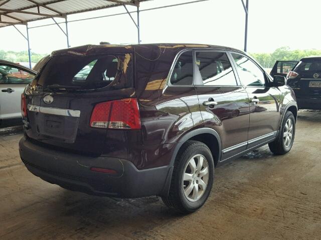 5XYKT3A11BG109119 - 2011 KIA SORENTO BA BURGUNDY photo 4