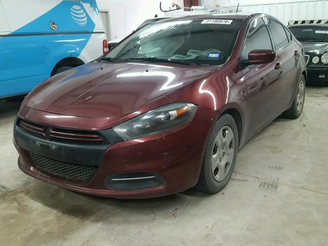 1C3CDFAA3FD337490 - 2015 DODGE DART SE MAROON photo 2