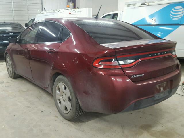 1C3CDFAA3FD337490 - 2015 DODGE DART SE MAROON photo 3