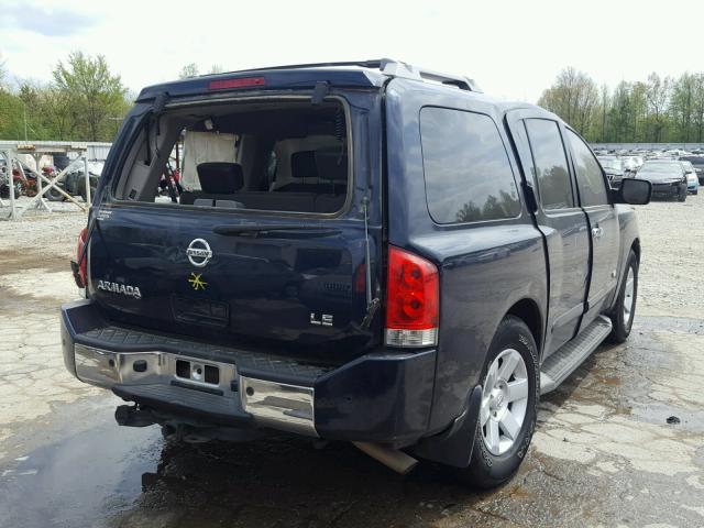 5N1AA08A96N700282 - 2006 NISSAN ARMADA SE BLUE photo 4