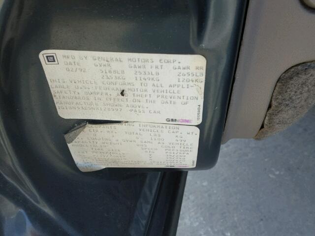 1G1BN53E5NR128597 - 1992 CHEVROLET CAPRICE CL Yeşil fotoğraf 10