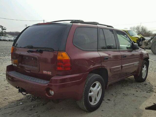 1GKDT13S142252950 - 2004 GMC ENVOY MAROON photo 4