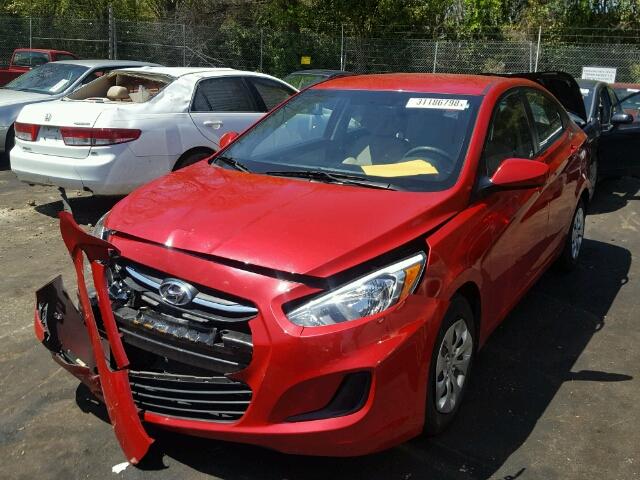 KMHCT4AE7GU951512 - 2016 HYUNDAI ACCENT SE RED photo 2