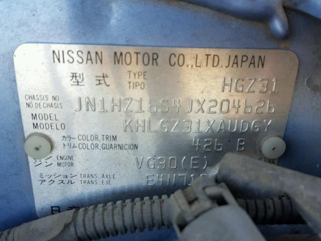 JN1HZ16S4JX204626 - 1988 NISSAN 300ZX 2+2 BLUE photo 10