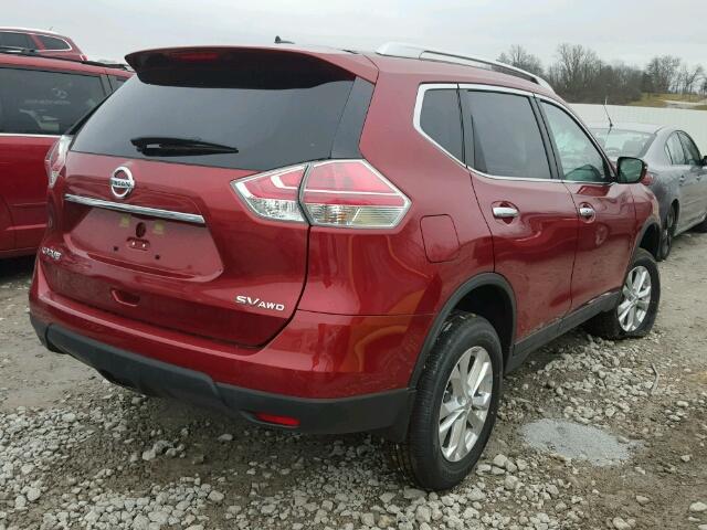 KNMAT2MV7GP663418 - 2016 NISSAN ROGUE S RED photo 4