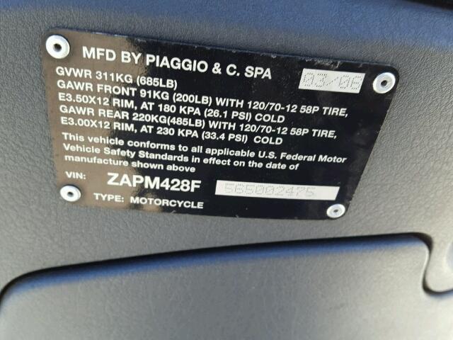 ZAPM428F565002475 - 2006 PIAGGIO FLY 150 SILVER photo 10