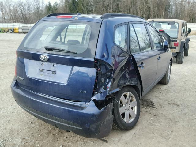 KNAFG525787146021 - 2008 KIA RONDO BASE BLUE photo 4