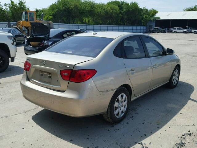 KMHDU46D27U103717 - 2007 HYUNDAI ELANTRA GL GOLD photo 4