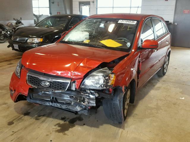 KNADH5A31A6666442 - 2010 KIA RIO LX RED photo 2