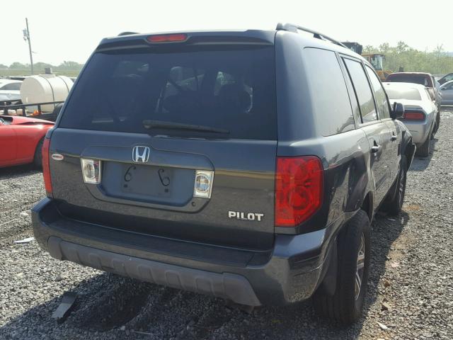 2HKYF18524H543625 - 2004 HONDA PILOT EXL BLUE photo 4