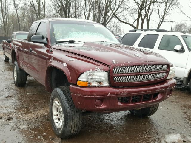 1D7HG12X93S239852 - 2003 DODGE DAKOTA SXT MAROON photo 1