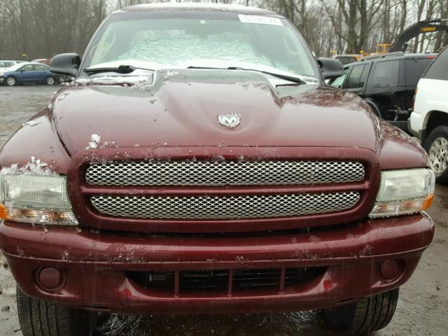 1D7HG12X93S239852 - 2003 DODGE DAKOTA SXT MAROON photo 7