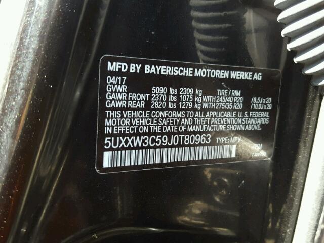 5UXXW3C59J0T80963 - 2018 BMW X4 XDRIVE2 Черный фото 10