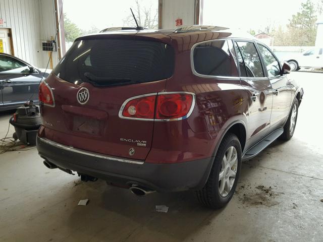 5GALRBED0AJ213926 - 2010 BUICK ENCLAVE CX BURGUNDY photo 4