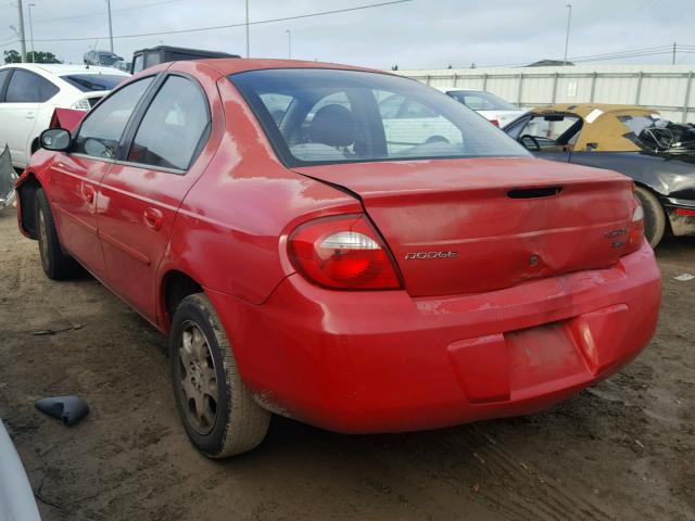 1B3ES56C14D593964 - 2004 DODGE NEON SXT RED photo 3