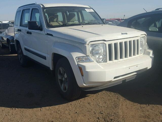 1J8GN28K88W241565 - 2008 JEEP LIBERTY SP WHITE photo 1