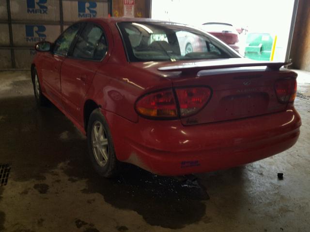 1G3NL52F12C106227 - 2002 OLDSMOBILE ALERO GL RED photo 3