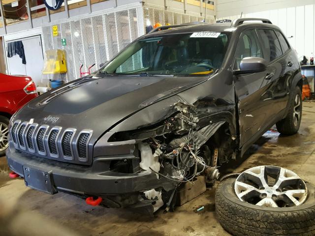 1C4PJMBS7EW281137 - 2014 JEEP CHEROKEE T CHARCOAL photo 2