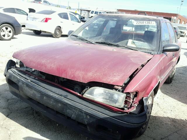 1Y1SK5469NZ036749 - 1992 GEO PRIZM BASE MAROON photo 2